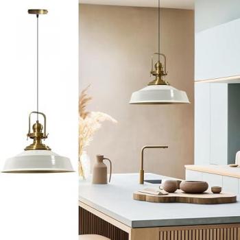 Suspension Design Vintage en Métal Blanc E27