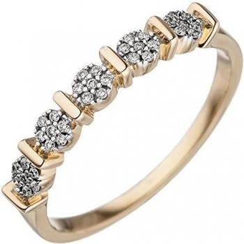 Damen Goldring 585 mit 35 funkelnden Diamanten