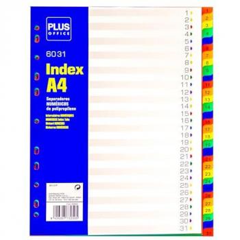 Separadores Plus A4 PP Numérico 31PES