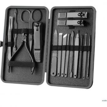 Ensemble de manucure et pédicure avec instruments en acier inoxydable