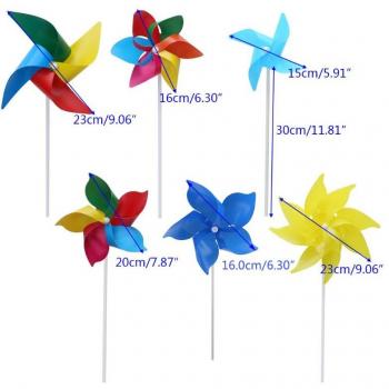 10-Set Outdoor Pinwheel Wind Spinner for Yard Art