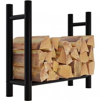 Porte-bois design Medya noir 30x80x80 cm