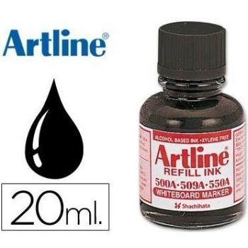 Tinta artline negro para rotulador pizarra blanca EK-500 frasco de 20 ml