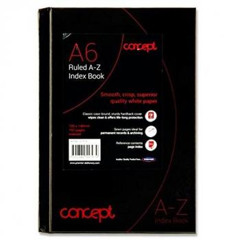 Concept A6 A-Z Tabbed Address Index Book