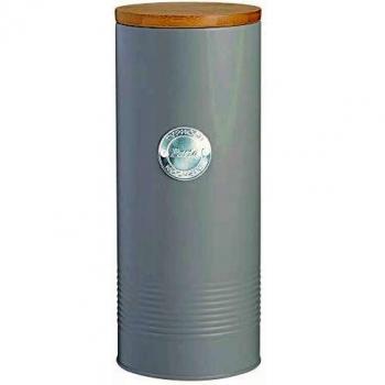 Typhoon Living Tall Pasta Storage Jar Canister with Wooden Lid Grey 2.5 Litre
