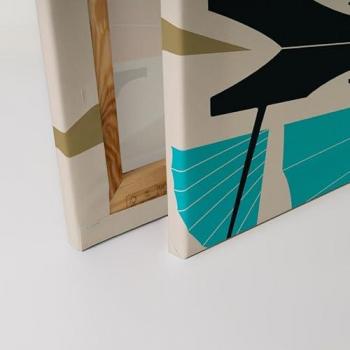 Leinwandbild HongKong78 in Creme und Blau