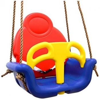 Balançoire LittleTom 3-en-1 49x48x34cm pour Enfants de 6 à 72 Mois Bleu-Rouge