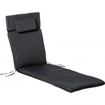 Outsunny Thick Sunbed Reclining Chair Cushion with Pillow