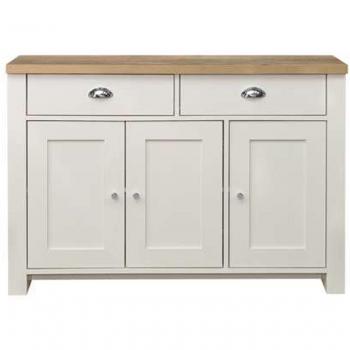 Birlea Highgate 3 Door 2 Drawer Sideboard Cream