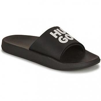 HUGO Nil Slid Sandalen schwarz/weiß