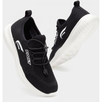 Rina Women's Black Running Shoes with Elastic Laces
