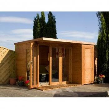 Mercia 10 x 8ft Large Garden Office with Side Shed & Bi-Fold Doors