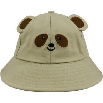 Sombrero Sol Mujer Cartón Animal Oso, Colores: Negro/Rosa