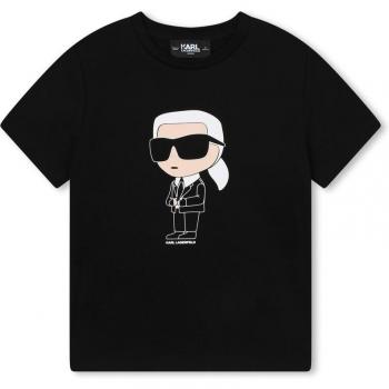 T-shirt en coton noir 12A pour garçon Karl Lagerfeld Kids