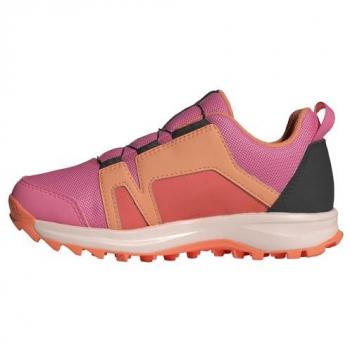 Zapatillas de trail running adidas Terrex Agravic BOA infantiles, color rosa/naranja, talla 33, características: sistema de cierre BOA para ajuste preciso, diseño ligero y transpirable, suela con tracción optimizada para terrenos