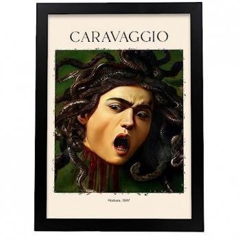 Impresión de Pared Medusa Caravaggio A3 en Marco Negro
