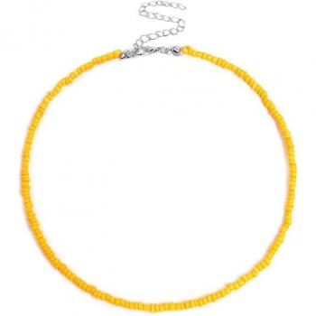 Collar de cuentas de cristal multicolor para mujer