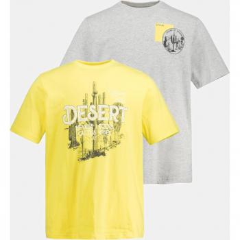T-shirt Grigia Uomo 6XL Cotone Doppia Confezione Stampa Deserto JP1880