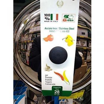 Tapa Acero Inox Pomo Baquelita 28 cm