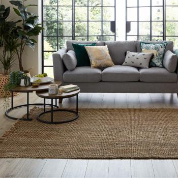Tapis en jute boucle 160 x 230 cm beige