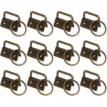50Pcs 25mm Silver Key Chain Fob Hardware for Lanyard and Fabric Wristlet Accessories
