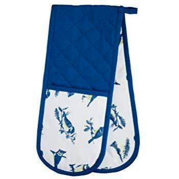 Dual-Size Oven Gloves – Blue Birds Design, 100% Cotton