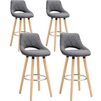 Sgabelli da Bar 43x43x91cm Woltu Lino Legno Massello