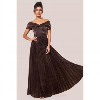 Bronze Goddess Pleated Maxi Skirt – Bardot Style