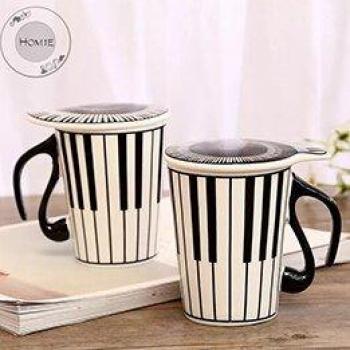 Ceramic Music Mug with Piano Design