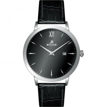 Westar Quarz Herrenuhr mit schwarzem Zifferblatt
