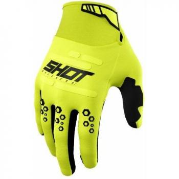 Guantes para Motocross Shot Vision Amarillo Fluorescente Talla Grande
