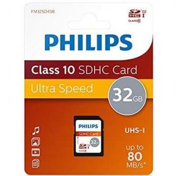 Philips SDHC Karte 32GB Class 10 UHS-I U1 FM32SD45B