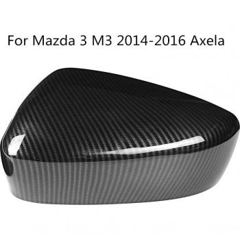 Carbon Fiber Door Mirror Cover Trim for Mazda 3 M3 Axela