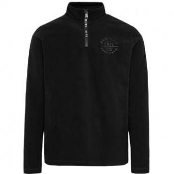 CAMP DAVID Herren Langarmshirt mit Prägedruck, schwarz, Größe XL