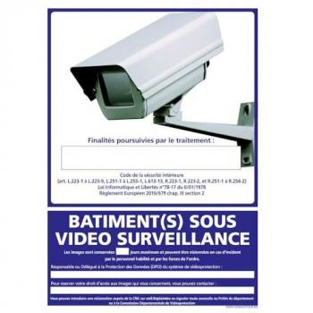 Signalisation bâtiment sous vidéo surveillance