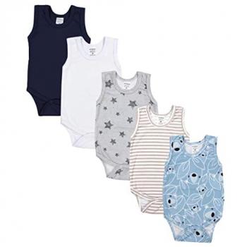 TupTam Baby Jungen Achselbody 5er Set beige/blau