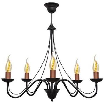 Plafonnier Moderne Helam Noir et Cuivre 60cm