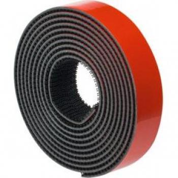 Bande Velcro 25mm x 2.5m, Couleur Noire