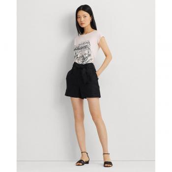 Shorts Polo Lin Noir – Taille UK 8 – 100 % Lin
