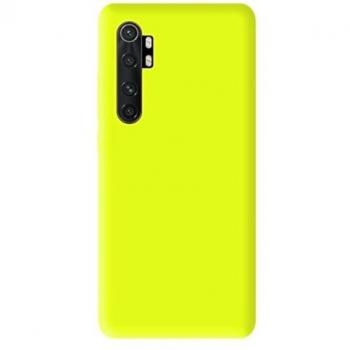 Protection coque silicone anti‑choc, couleur jaune fluo – Xiaomi Mi Note 10 Lite