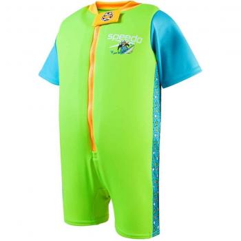 Speedo Lernschwimmanzug, kindgerecht, mit Motivdruck, Farben: Hellgrün/Blau/Gelb, Größe 2-3