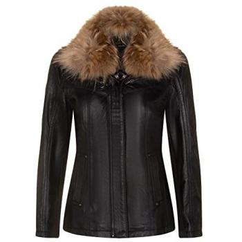 Women's Arvada Leather Parka – Black, Size 22 UK