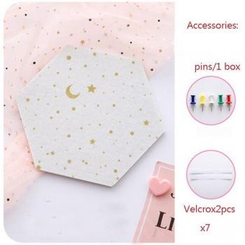 Felt Letter Board 7Pcs Hexagon Moon Star