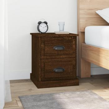 Stylish Brown Oak Bedside Cabinets