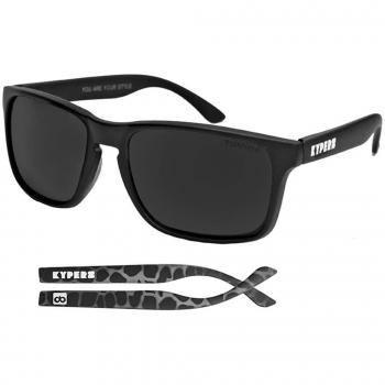 KYPERS Unisex-Adult Coconut Rubber Black Grey No Mirror Sunglasses with UV Protection