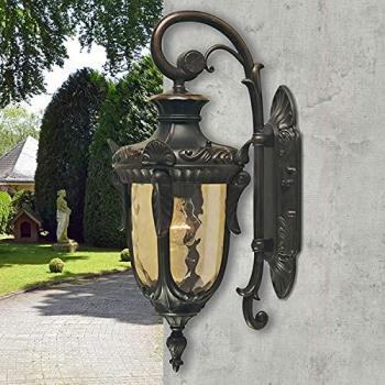 Außen-Wandlampe AMY, Braun Metall, Vintage Rustikal, ohne Leuchtmittel, IP44