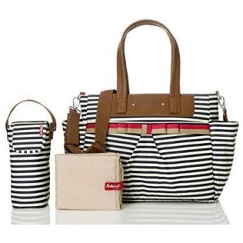 Baby Mel Care Bundle: Navy Stripe Changing Bag & Mat