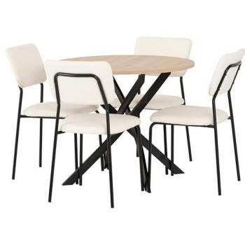 Seconique Sheldon Round Wooden Top Dining Set