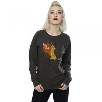Sudadera Clásica para Dama El Rey León Simba Timón y Pumba Color Heather