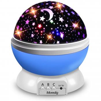 Moredig Night Lamp with Multicolor Starry Sky Effect